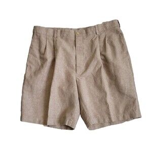 Roundtree & Yorke Gold Label Shorts size 40 Linen Cotton Blend Pleated Preppy